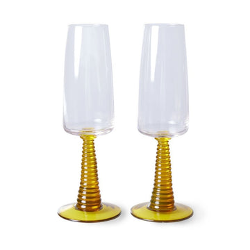 Christmas special: champagne glass yellow (Set of 2) - House of Orange