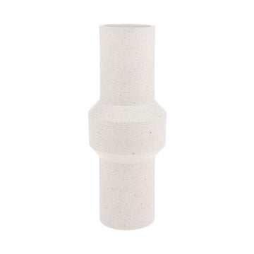 White Speckled Clay Vase Straight L - House of Orange