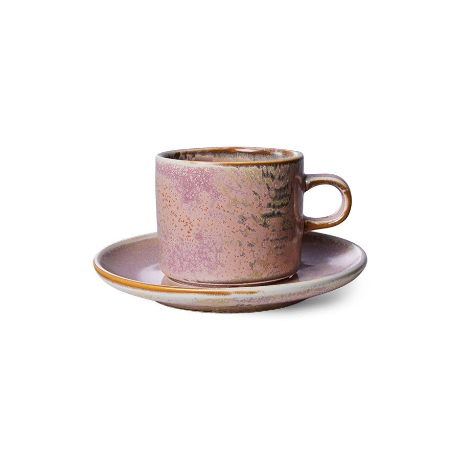 Chef ceramics: cup and saucer, rustic pink (220ml) - House of Orange