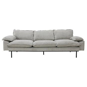 Retro Couch: 4 Seats, Corduroy Rib, Cream - House of Orange