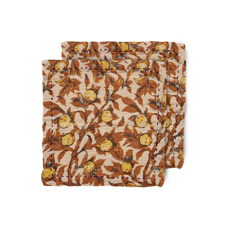 Cotton napkins mediterranean tangerine (set of 2) - House of Orange