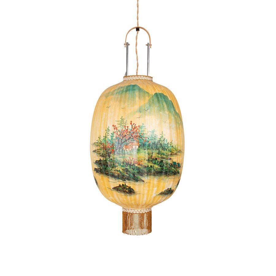 Traditional Lantern Landscape Painting Oval L - House of Orange