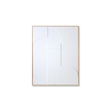 Framed Relief 3D Art Panel White A 63x83cm - House of Orange