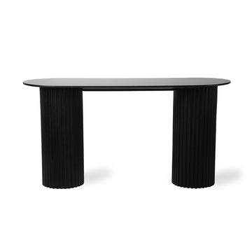 Black Pillar Side Table, Oval - House of Orange