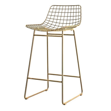 Wire Bar Stool Brass - House of Orange