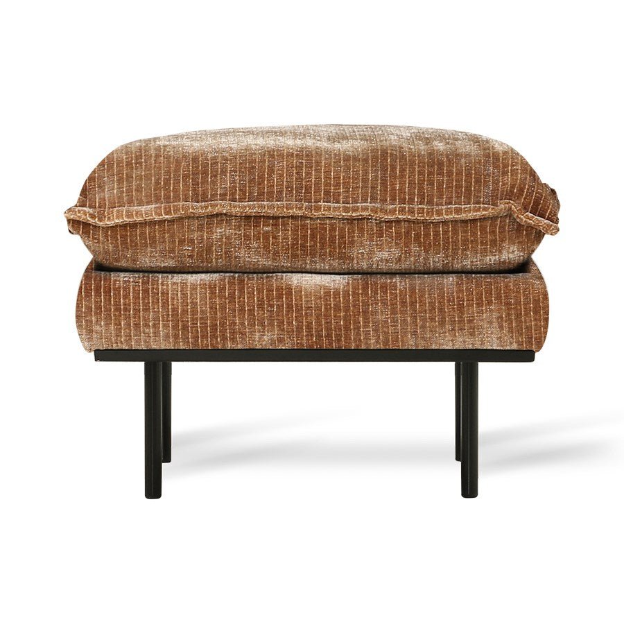 Retro Couch: Ottoman, Velvet Corduroy, Aged Gold - House of Orange