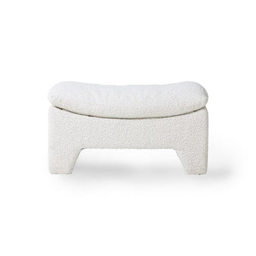 Retro Lounge Ottoman, Boucle Cream